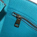 GUCCI Horsebit Hand Bag Leather 2way Turquoise Blue Gold Auth 159226V-29