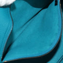 GUCCI Horsebit Hand Bag Leather 2way Turquoise Blue Gold Auth 159226V-30