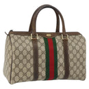 GUCCI GG Supreme Web Sherry Line Boston Bag PVC Beige 69 012 3842 Auth 159227-1