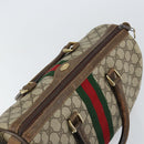 GUCCI GG Supreme Web Sherry Line Boston Bag PVC Beige 69 012 3842 Auth 159227-6