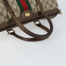 GUCCI GG Supreme Web Sherry Line Boston Bag PVC Beige 69 012 3842 Auth 159227-7