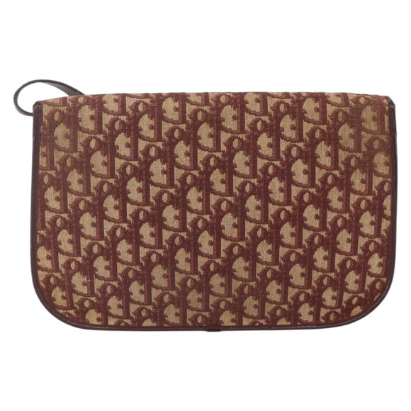 Christian Dior Trotter Canvas Shoulder Bag PVC Red Gold Auth 159229