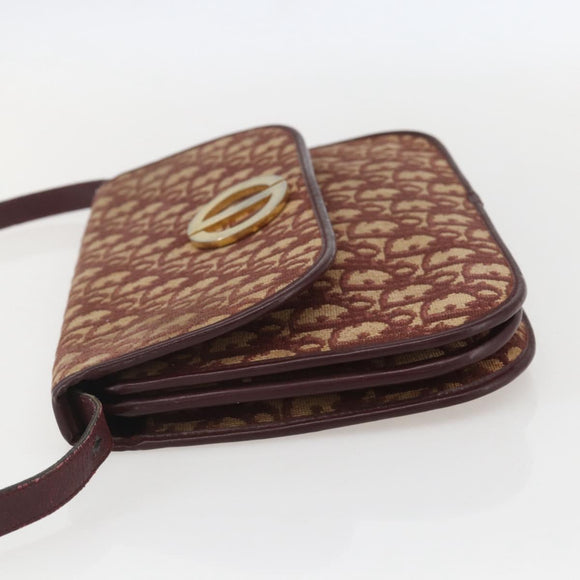 Christian Dior Trotter Canvas Shoulder Bag PVC Red Gold Auth 159229