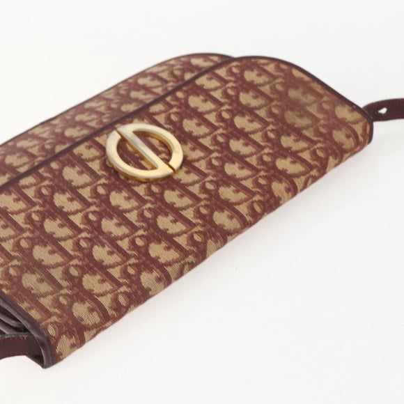 Christian Dior Trotter Canvas Shoulder Bag PVC Red Gold Auth 159229