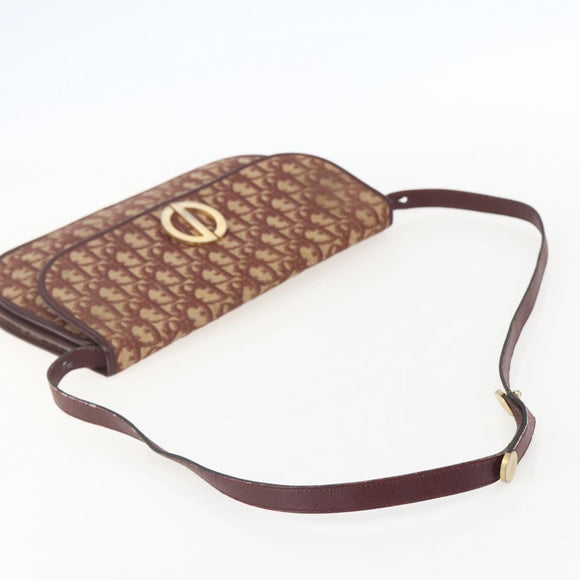 Christian Dior Trotter Canvas Shoulder Bag PVC Red Gold Auth 159229