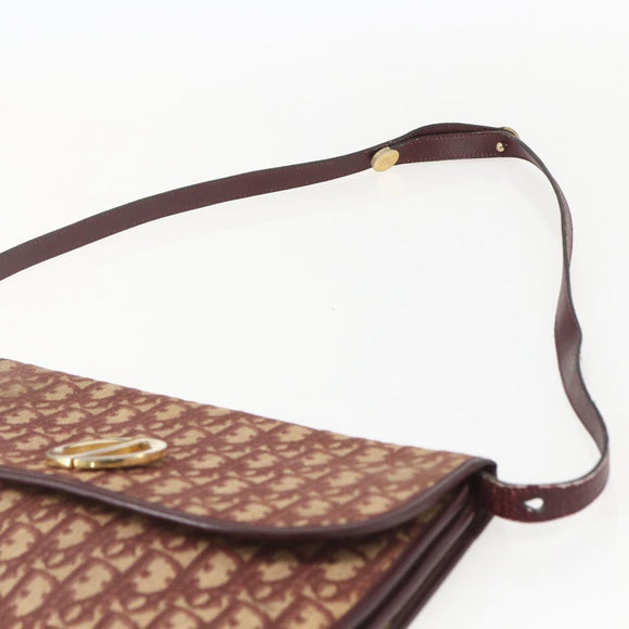 Christian Dior Trotter Canvas Shoulder Bag PVC Red Gold Auth 159229