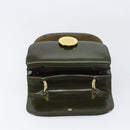 CELINE Hand Bag Suede Khaki Gold Auth 159231-15