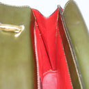 CELINE Hand Bag Suede Khaki Gold Auth 159231-18