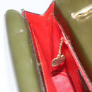 CELINE Hand Bag Suede Khaki Gold Auth 159231-20