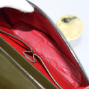 CELINE Hand Bag Suede Khaki Gold Auth 159231-22