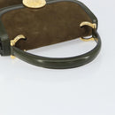 CELINE Hand Bag Suede Khaki Gold Auth 159231-7