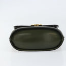 CELINE Hand Bag Suede Khaki Gold Auth 159231-5