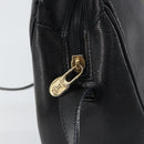 CELINE Circle Shoulder Bag Leather Black Gold Auth 159233-10