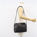 CELINE Circle Shoulder Bag Leather Black Gold Auth 159233-22