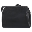 CELINE Circle Shoulder Bag Leather Black Gold Auth 159233-2