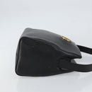 CELINE Circle Shoulder Bag Leather Black Gold Auth 159233-3