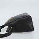 CELINE Circle Shoulder Bag Leather Black Gold Auth 159233-4