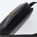 CELINE Circle Shoulder Bag Leather Black Gold Auth 159233-6