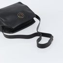 CELINE Circle Shoulder Bag Leather Black Gold Auth 159233-7