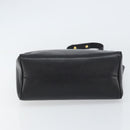 CELINE Circle Shoulder Bag Leather Black Gold Auth 159233-5