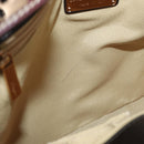 Salvatore Ferragamo Gancini Hand Bag Raffia Brown Gold Auth 159234V-9