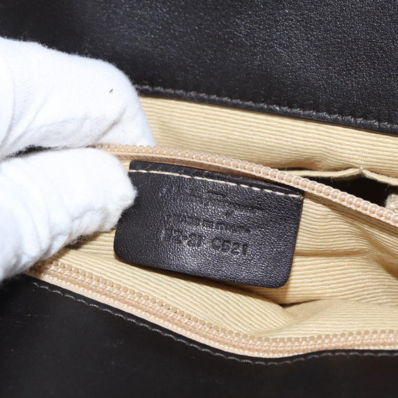 Salvatore Ferragamo Gancini Hand Bag Raffia Brown Gold Auth 159234V