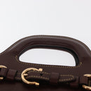Salvatore Ferragamo Gancini Hand Bag Raffia Brown Gold Auth 159234V-14