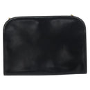 Salvatore Ferragamo Gancini Chain Shoulder Bag Leather Black Gold Auth 159235-2