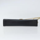 Salvatore Ferragamo Gancini Chain Shoulder Bag Leather Black Gold Auth 159235-5