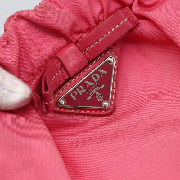 PRADA Hand Bag Nylon 2way Pink Gold Auth 159239