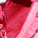 PRADA Hand Bag Nylon 2way Pink Gold Auth 159239-20