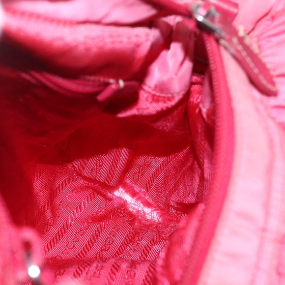PRADA Hand Bag Nylon 2way Pink Gold Auth 159239