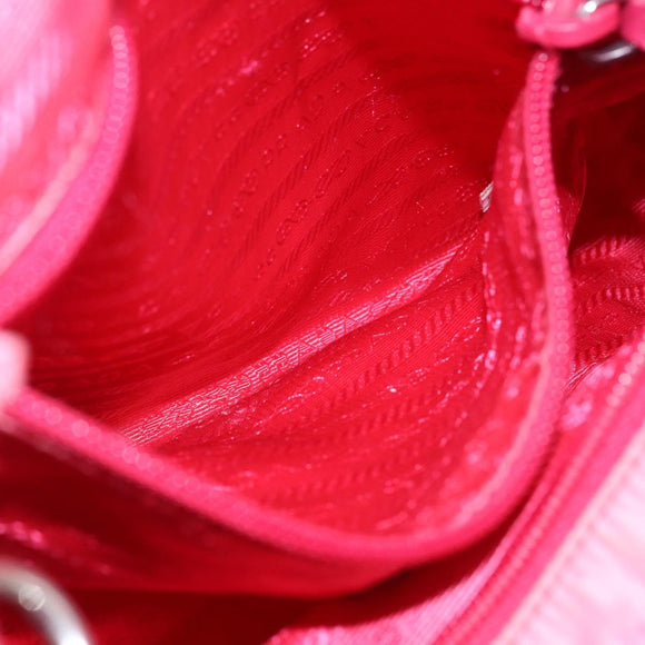 PRADA Hand Bag Nylon 2way Pink Gold Auth 159239