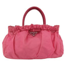 PRADA Hand Bag Nylon 2way Pink Gold Auth 159239-13