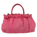 PRADA Hand Bag Nylon 2way Pink Gold Auth 159239-2