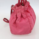 PRADA Hand Bag Nylon 2way Pink Gold Auth 159239-4
