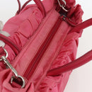 PRADA Hand Bag Nylon 2way Pink Gold Auth 159239-6