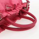 PRADA Hand Bag Nylon 2way Pink Gold Auth 159239-7