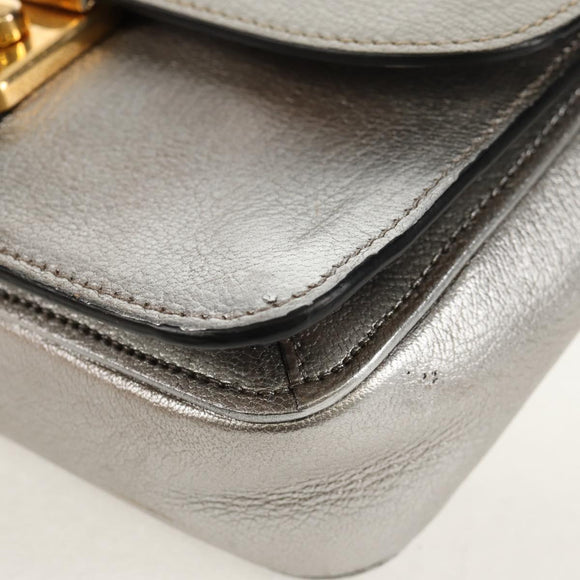 Miu Miu Kette Umhängetasche Leder Gold Silber Original 159240V