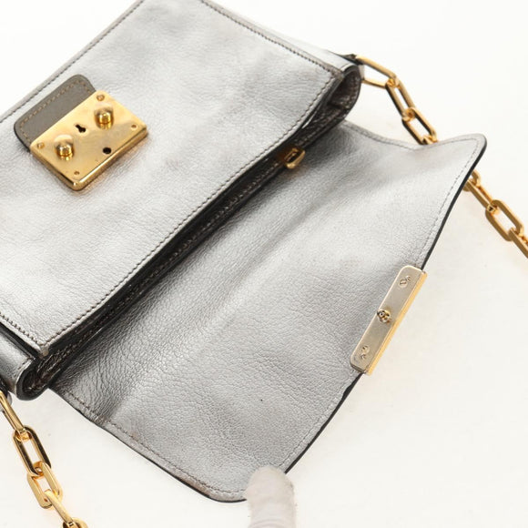 Miu Miu Kette Umhängetasche Leder Gold Silber Original 159240V