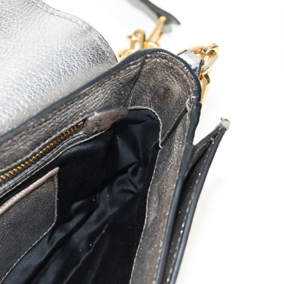Miu Miu Kette Umhängetasche Leder Gold Silber Original 159240V