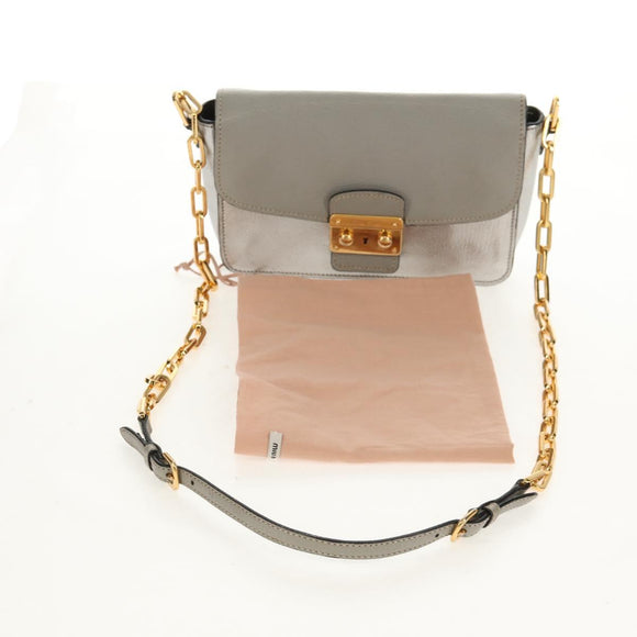 Miu Miu Kette Umhängetasche Leder Gold Silber Original 159240V