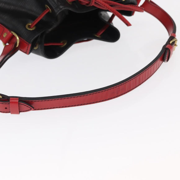 LOUIS VUITTON Epi Noe Shoulder Bag Bicolor Black Red M44017 LV Auth 159254