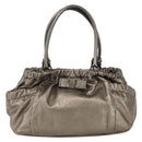 Salvatore Ferragamo Vala Hand Bag Leather Gold Tone Auth 159256-13