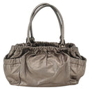 Salvatore Ferragamo Vala Hand Bag Leather Gold Tone Auth 159256-2