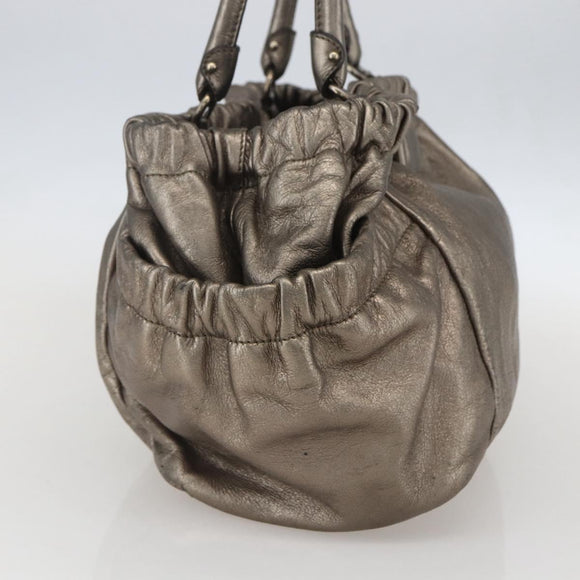 Salvatore Ferragamo Vala Hand Bag Leather Gold Tone Auth 159256