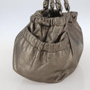 Salvatore Ferragamo Vala Hand Bag Leather Gold Tone Auth 159256-4