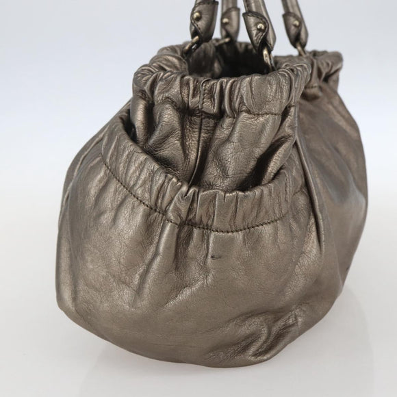 Salvatore Ferragamo Vala Hand Bag Leather Gold Tone Auth 159256