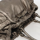 Salvatore Ferragamo Vala Hand Bag Leather Gold Tone Auth 159256-6