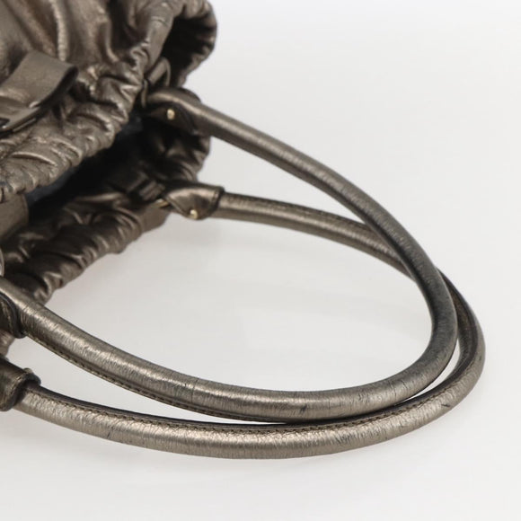 Salvatore Ferragamo Vala Hand Bag Leather Gold Tone Auth 159256